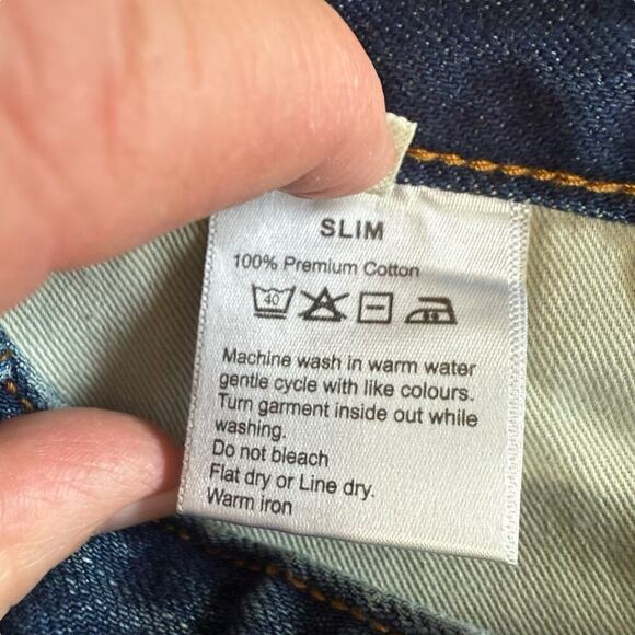 Spier & Mackay Jeans Mens 28X30 Slim Blue Denim Whiskers Straight Leg Midrise - Picture 8 of 11